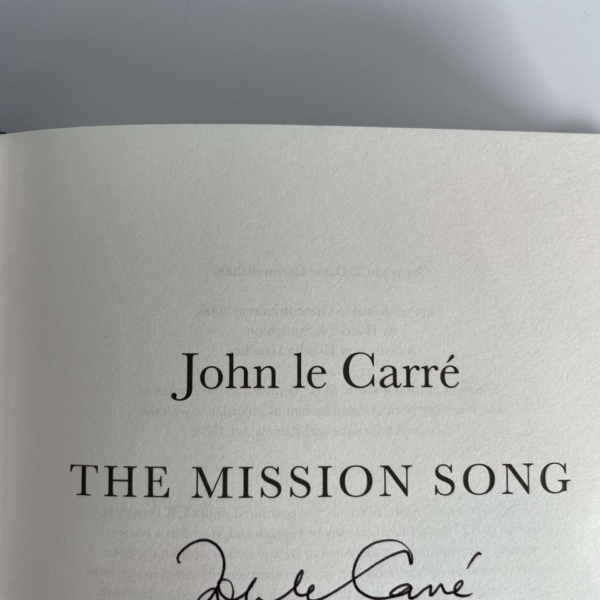 john le carre the mission song signed firsted2