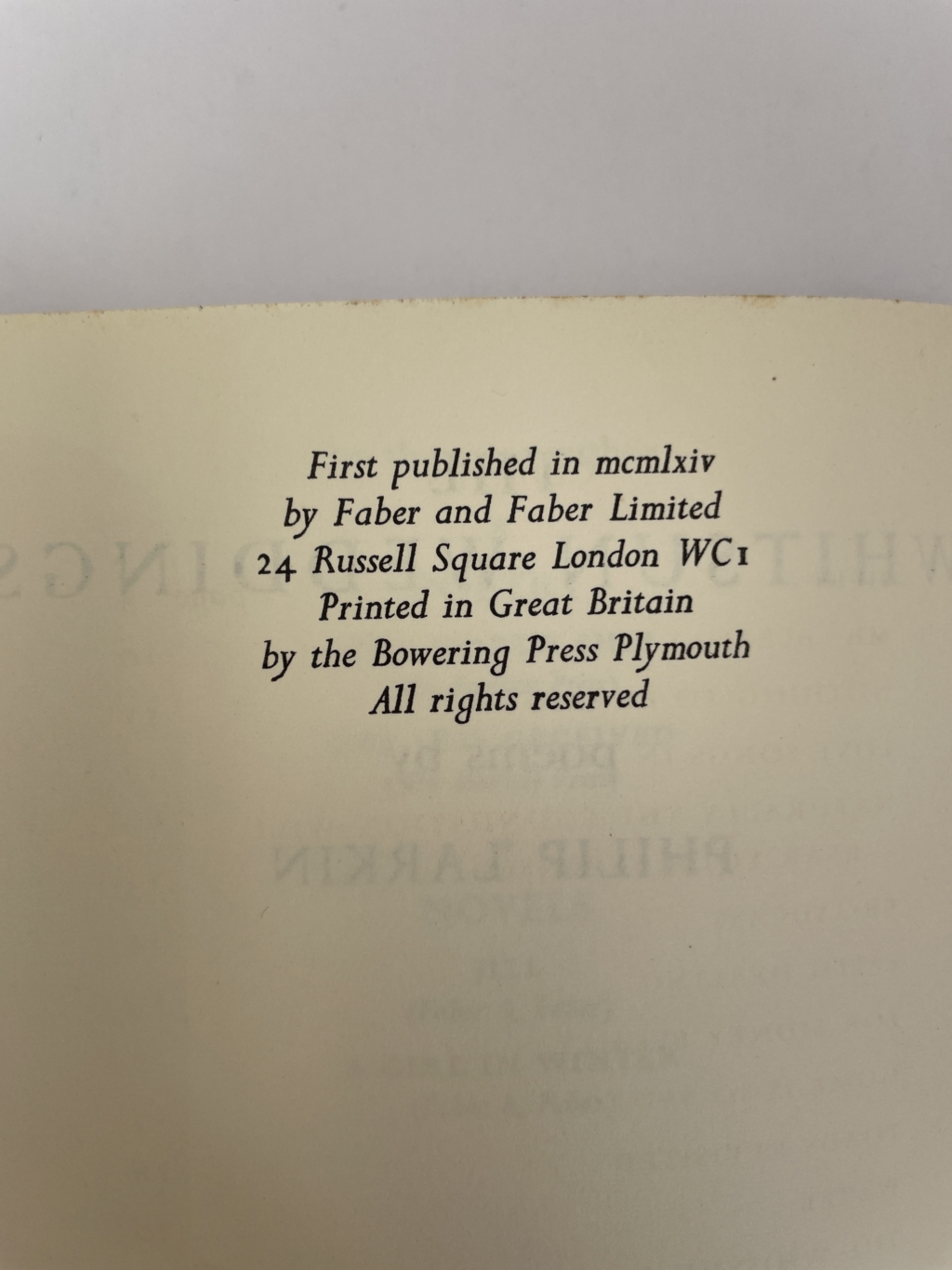 philip larkin the whitsun weddings first ed2