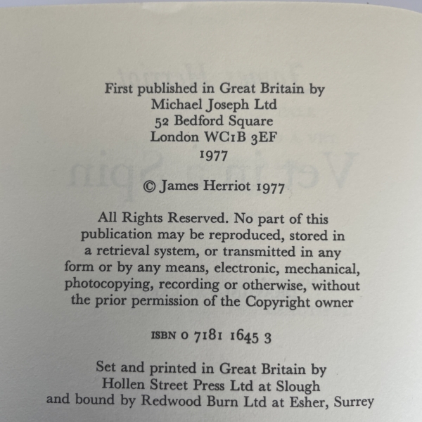 james herriot vet in a spin firsted2