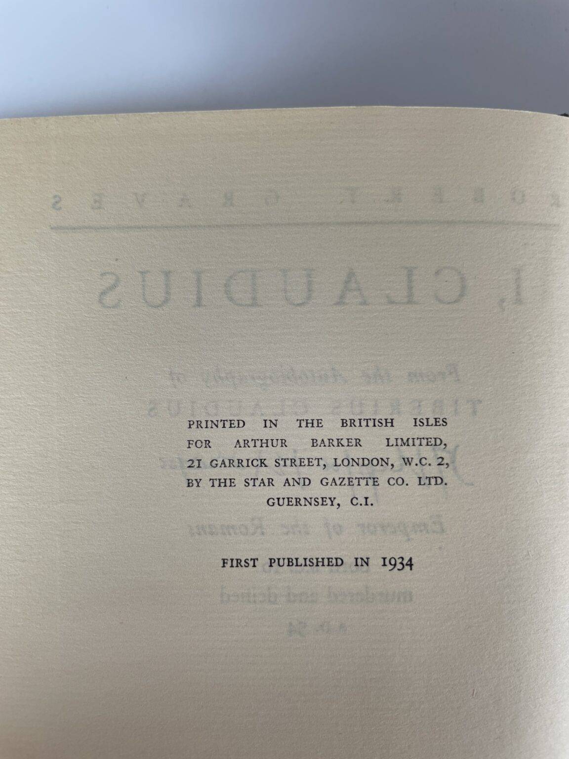 robert graves i claudius first ed2