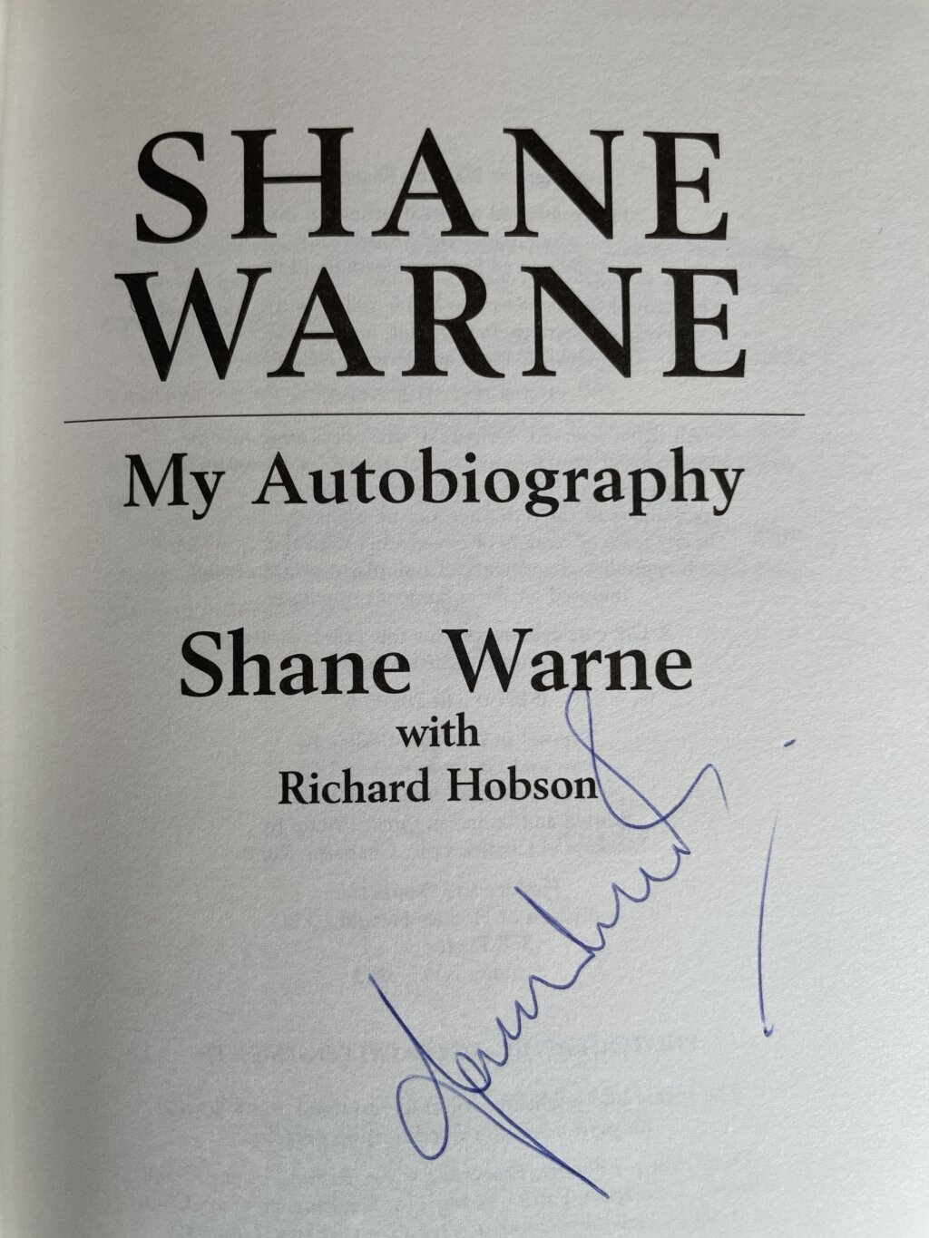 shane warne autobiography signed first2