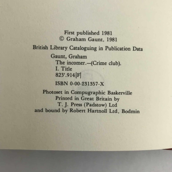 graham gaunt the incomer 1st ed2