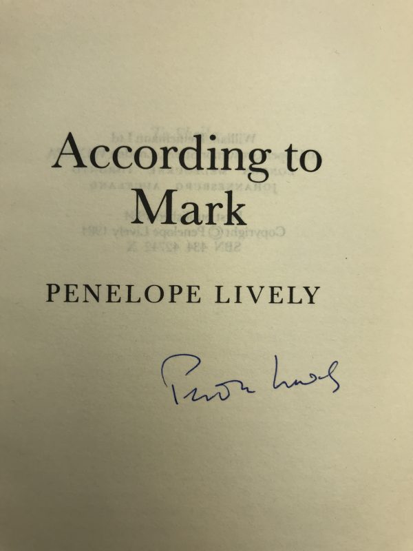 penelope lively according to mark signed first ed2