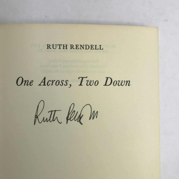 ruth rendell one across two down signed first ed2