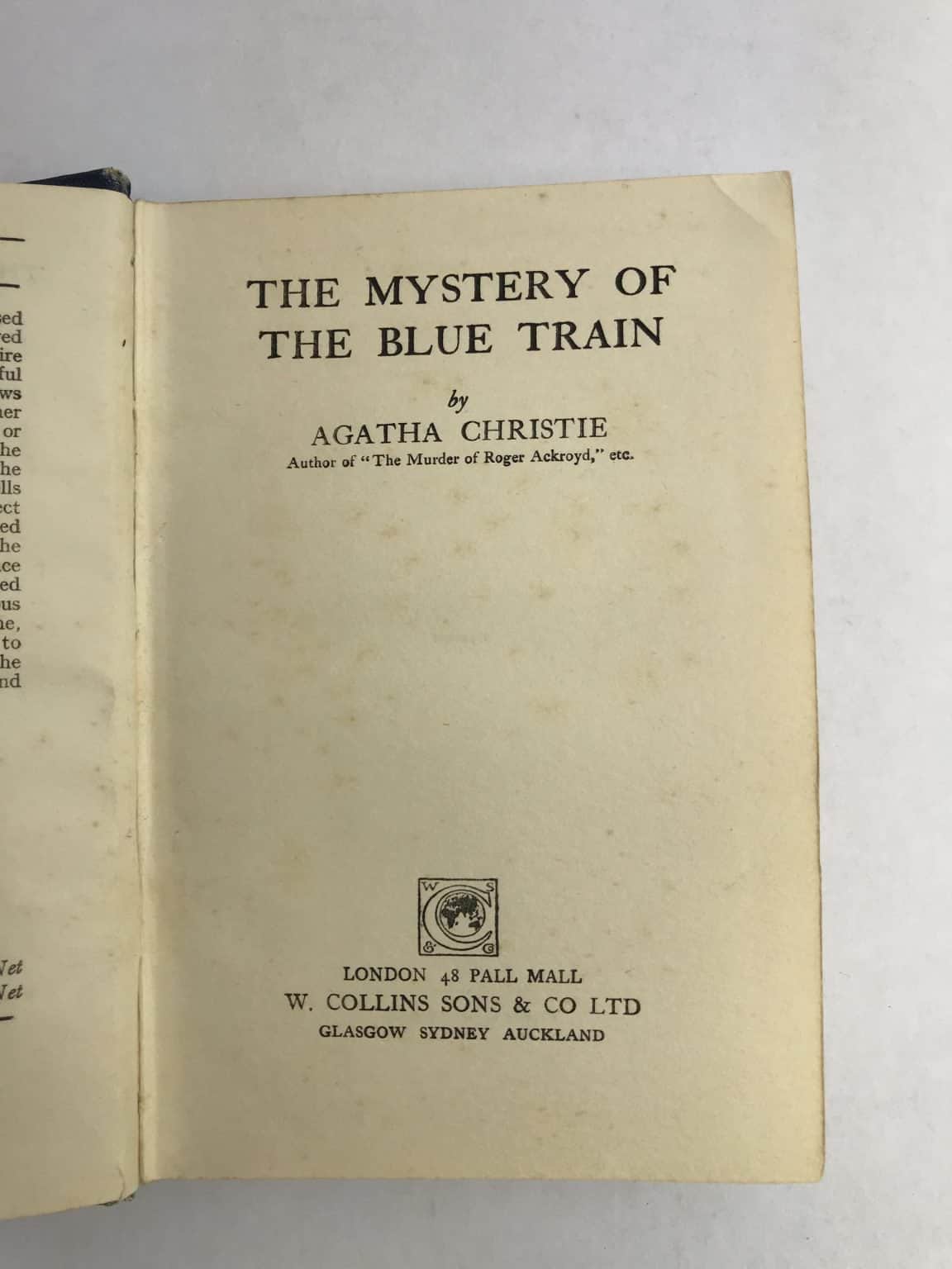 agatha christie the mystery of the blue train firsted3