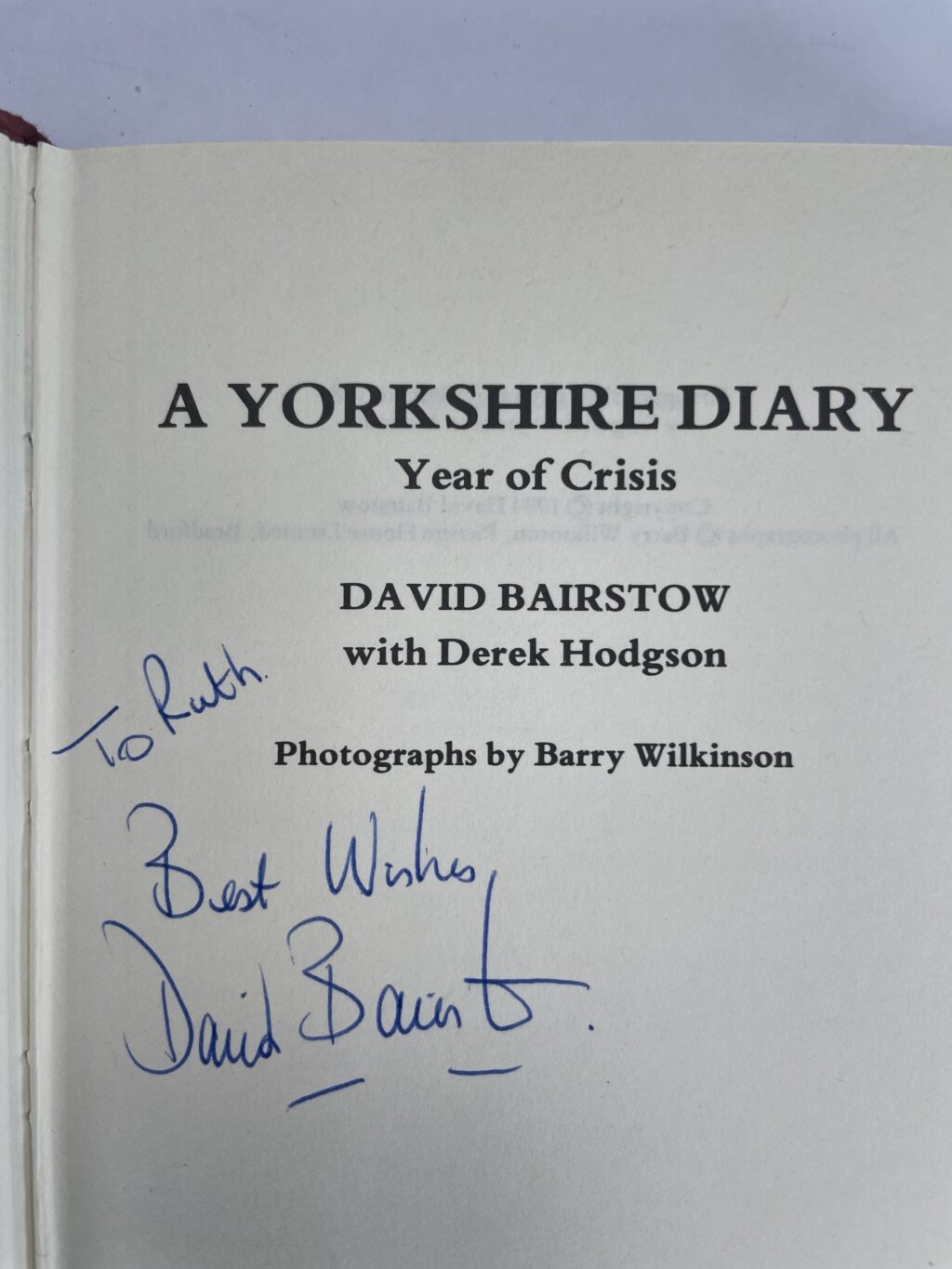 david bairstow a yorkshire diary signed first2