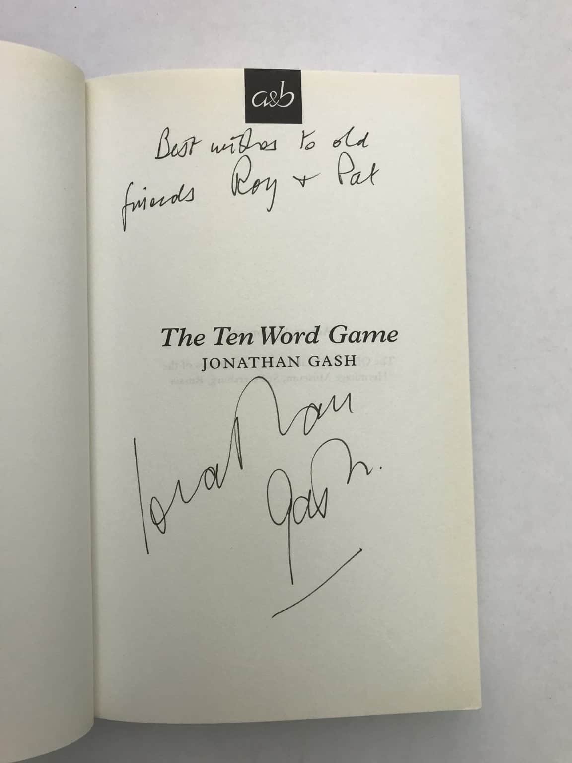 jonathan gash the ten word game signed 1st ed2