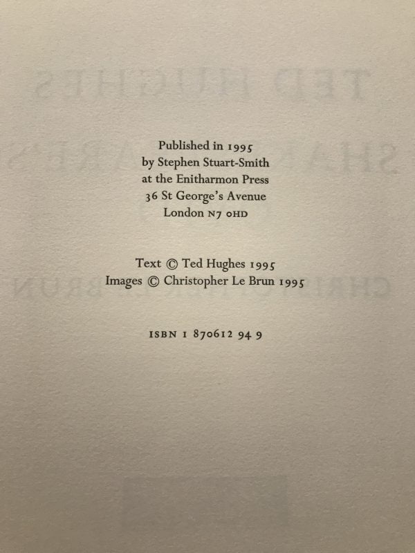 ted hughes shakespeares ovid signed2