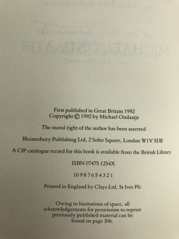 michael ondaatje the english patient signed first ed3
