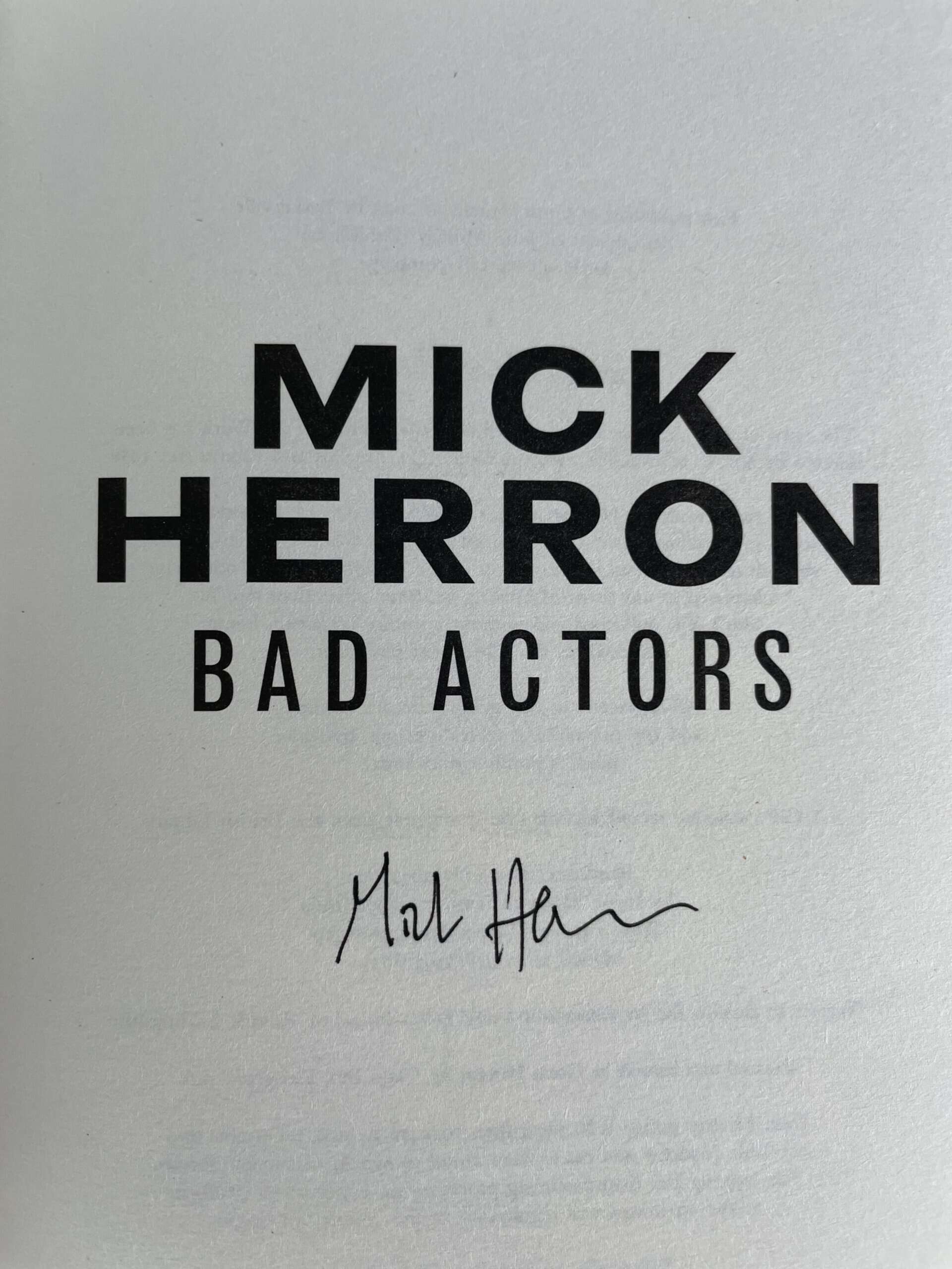 mick herron bad actors signed first2