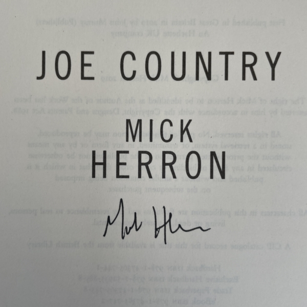 mick herron joe country signed first2