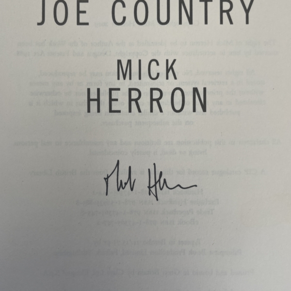 mick herron joe country signed first 2