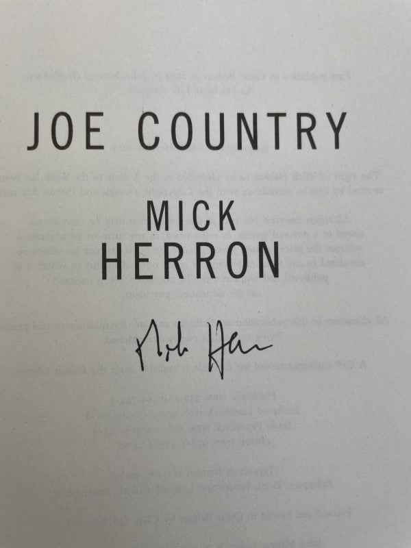 mick herron joe country signed first edition3
