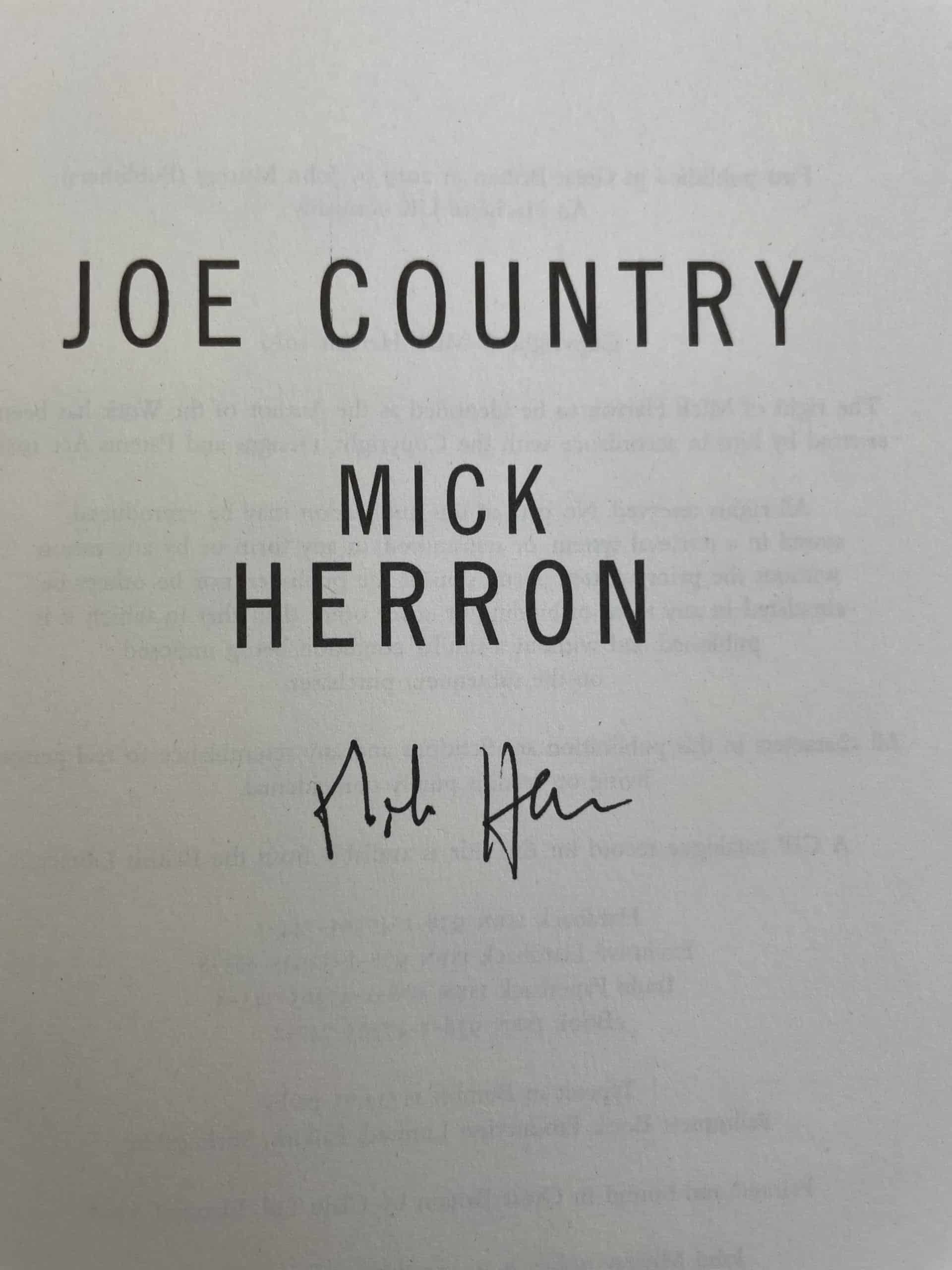 mick herron joe country signed first edition3