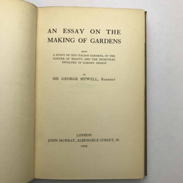 george sitwell on the making of gardens signed2