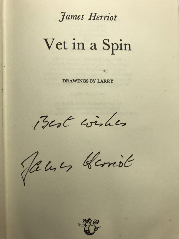 james herriot vet in a spin signed first 2