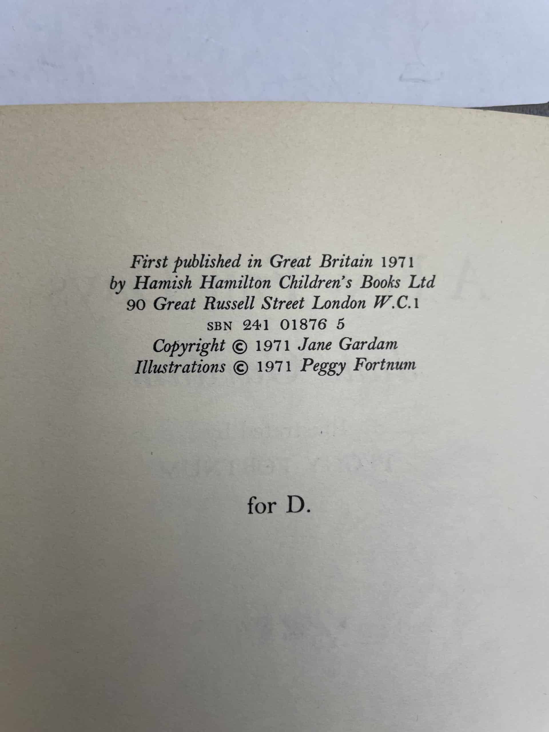 Jane Gardam - A Few Fair Days - First Edition 1971