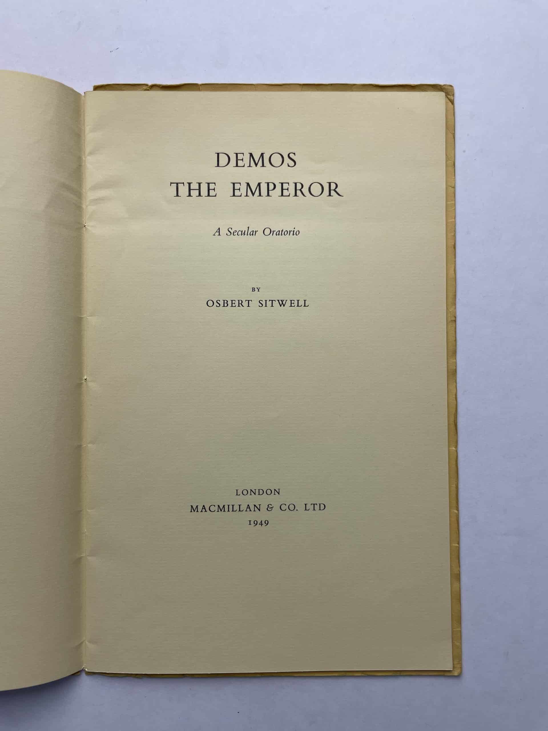 osbert sitwell demos signed first edition3
