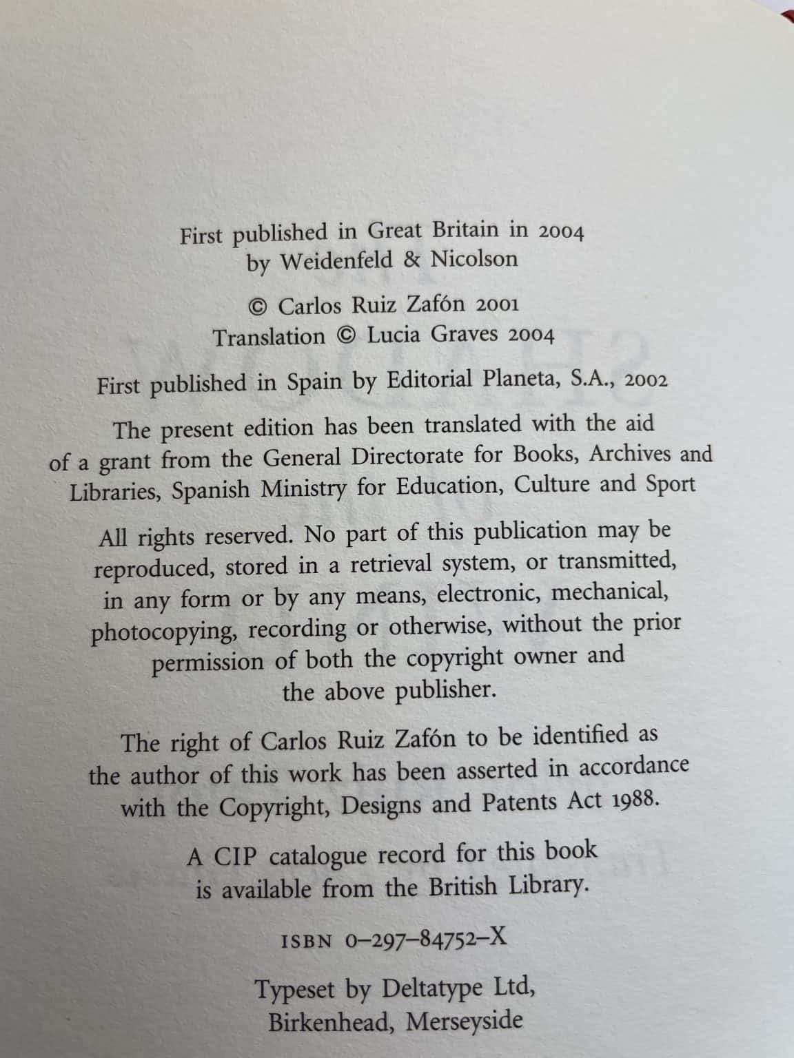 carlos ruiz zafon the call of the wind signed first edion3