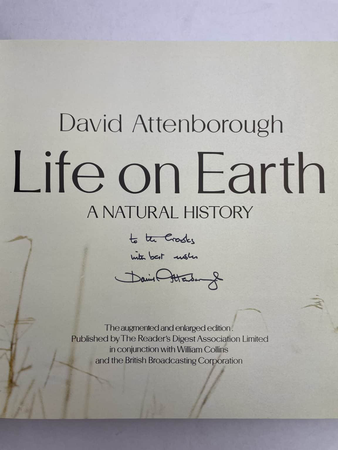 david attenborough life on earth signed 2