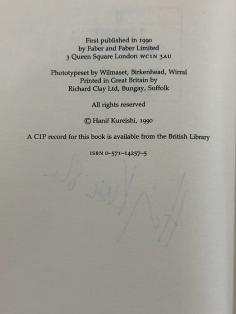 hanif kureishie the buddha of suburbia signed first edition3