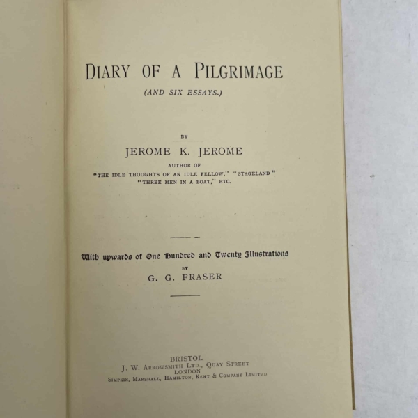 jerome k jerome the diary of a pilgrimage first edition 85 2