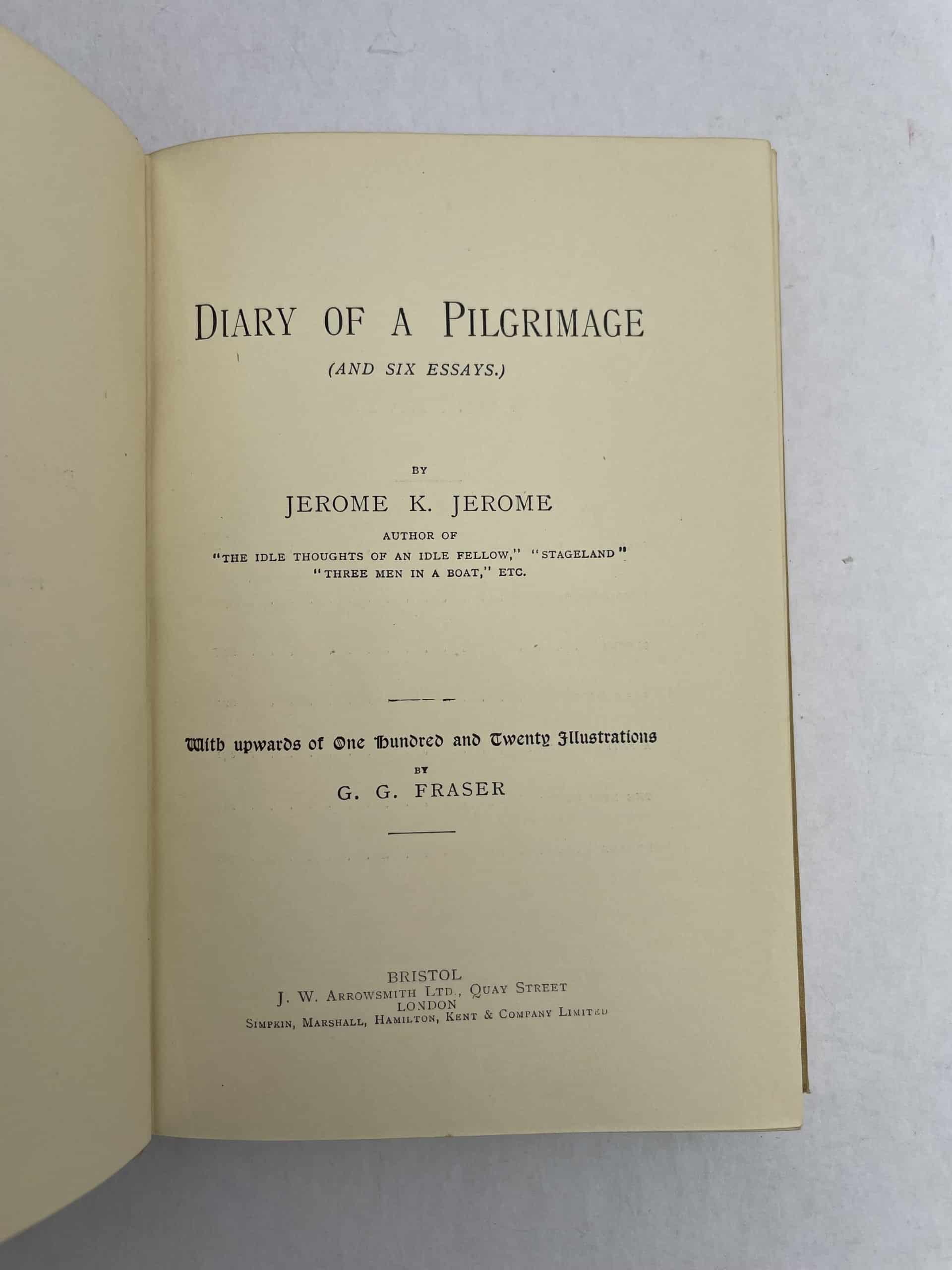 jerome k jerome the diary of a pilgrimage first edition 85 2