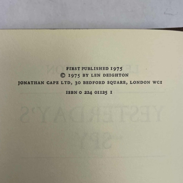 len deighton yesterdays spy first edition2