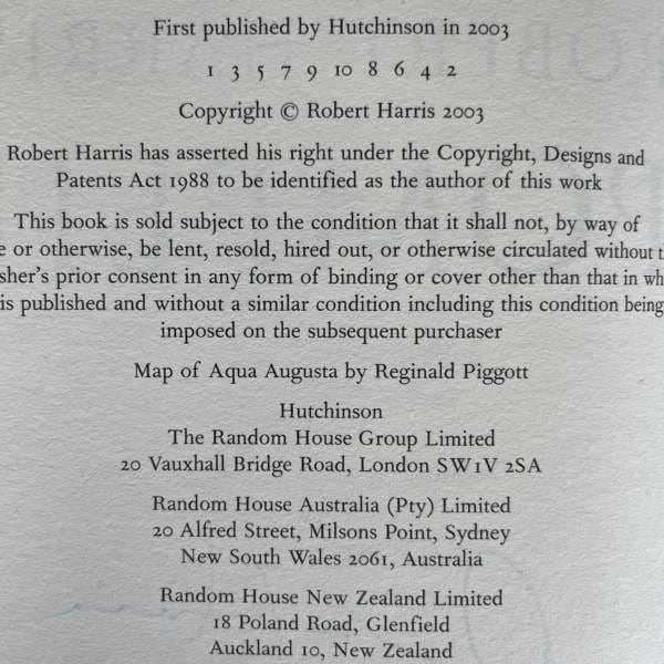 robert harris pompeii signed first 3