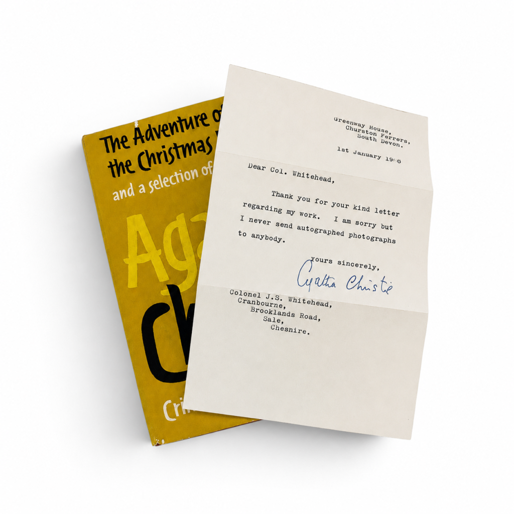 Agatha Christie - Christmas pudding + Letter - First Edition - Signed Agatha Christie - Christmas pudding + Letter - First Edition - Signed