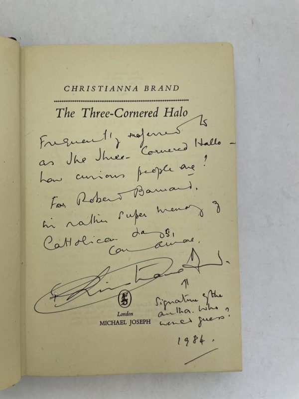 christianna brand the three cornered halo signed first ed2