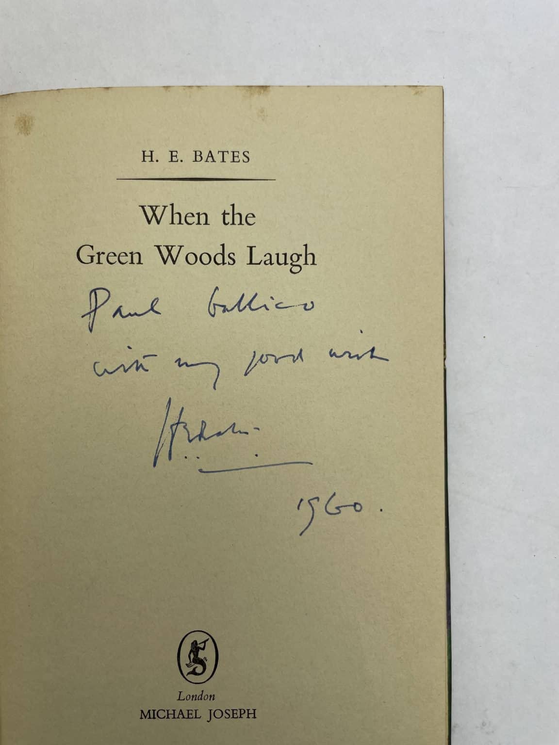 he bates when the greeb woods laugh signed first ed2