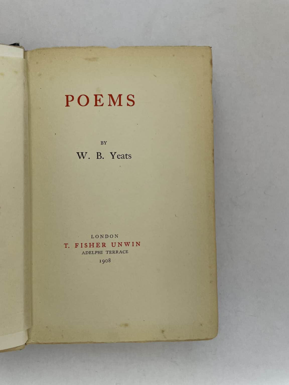 wb yeats poems first edition2