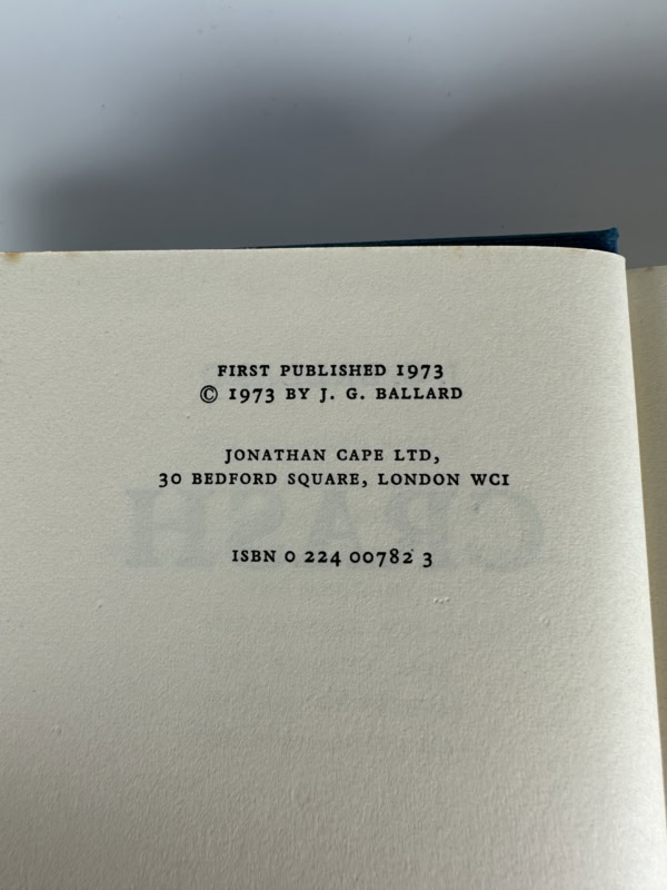 j g ballard crash first edition4