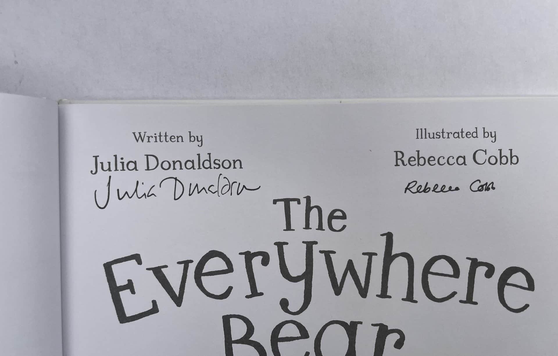 julia donaldson the everywhere bear double signed first 2