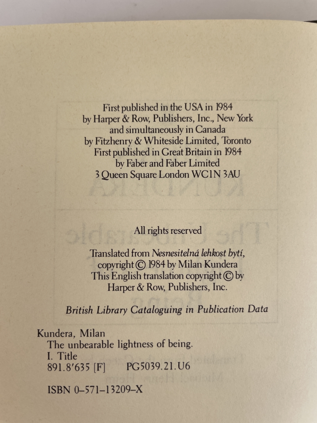 milan kundera the unlikeness of being first edi2