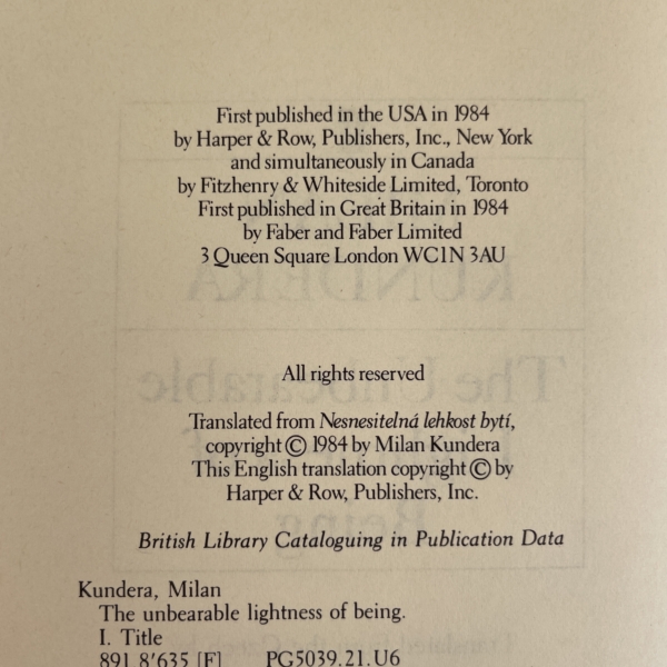 milan kundera the unlikeness of being first edi2