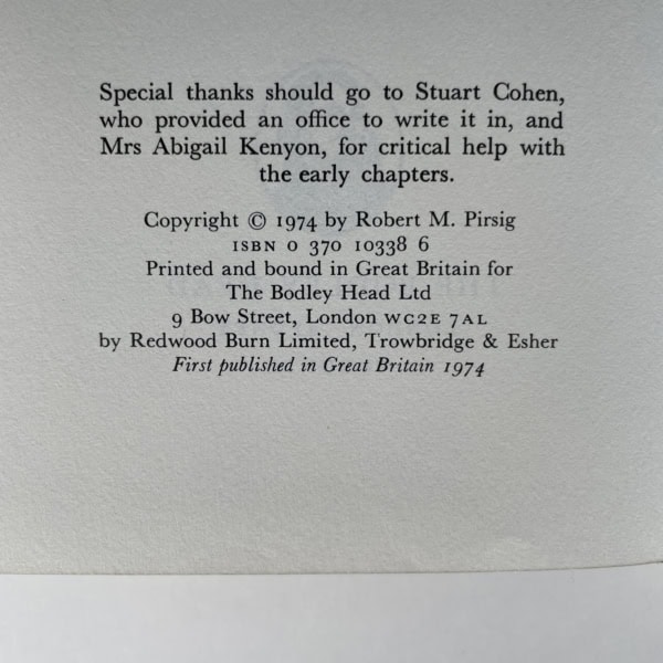 robert pirsig zen and the art first uk 2