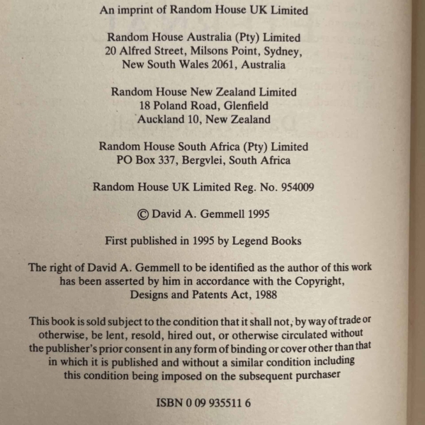 david gemmell the hawk eternal first edition2