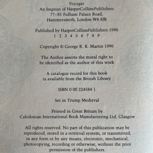 geroge rr martin a game of thrones first edition2