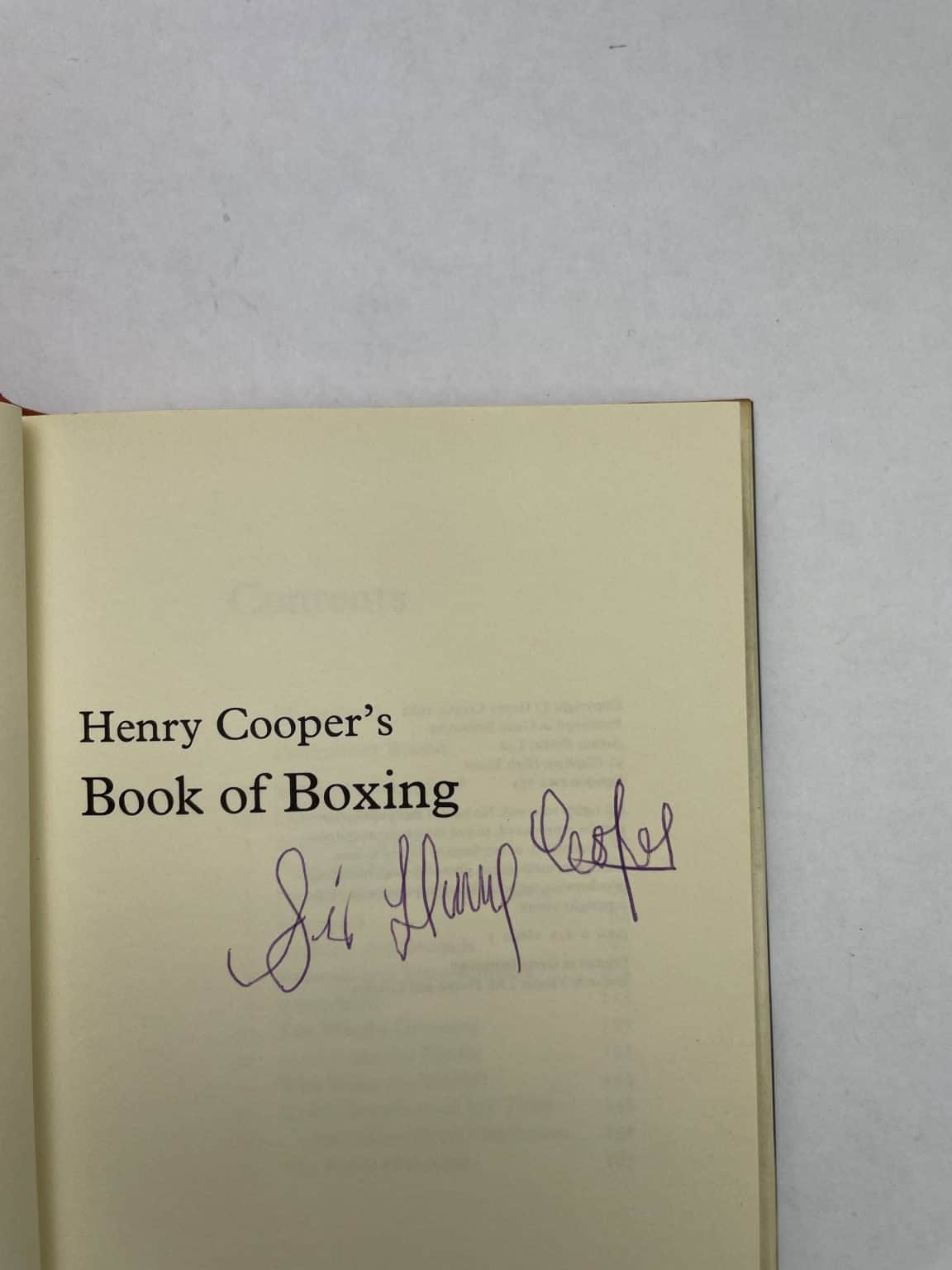 henry cooper book of boxing signed 2