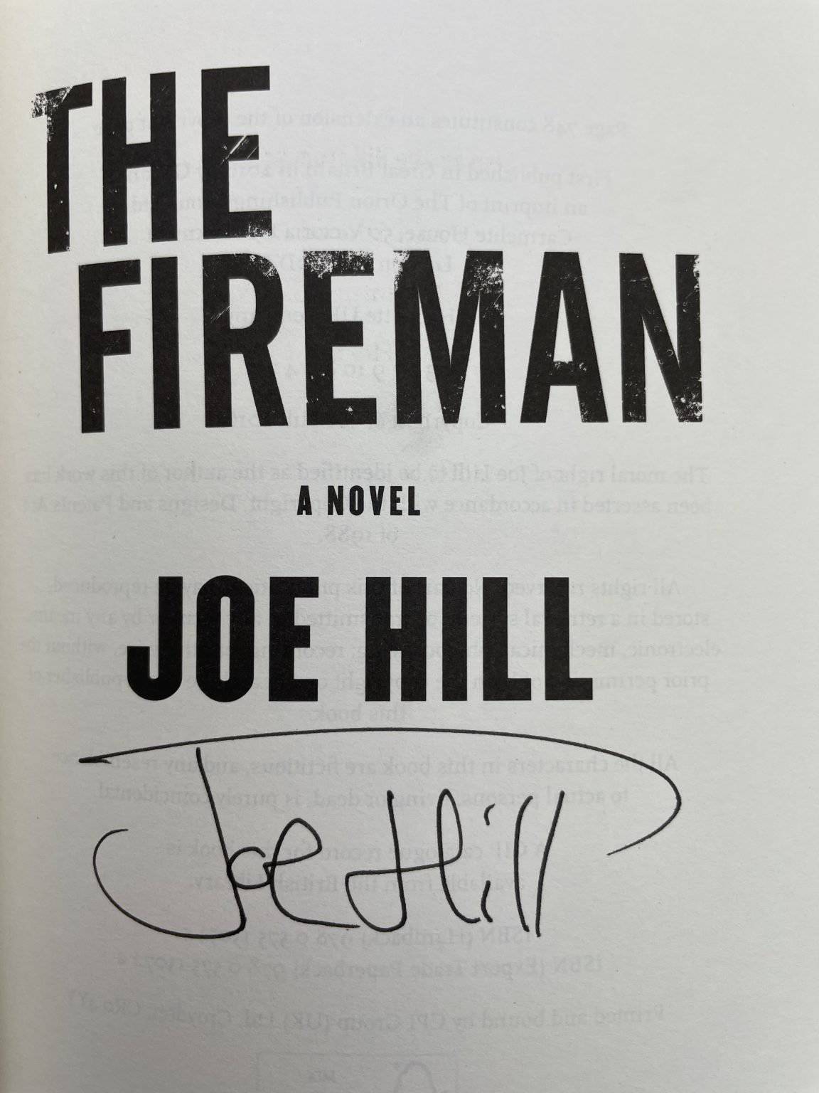 joe hill the fireman signed numbered3