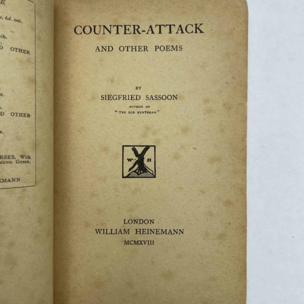 siegfried sassoon counter attack first edition2