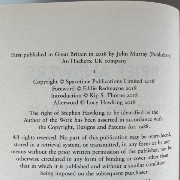 stephen hawking brief answers to the big questions first edition2