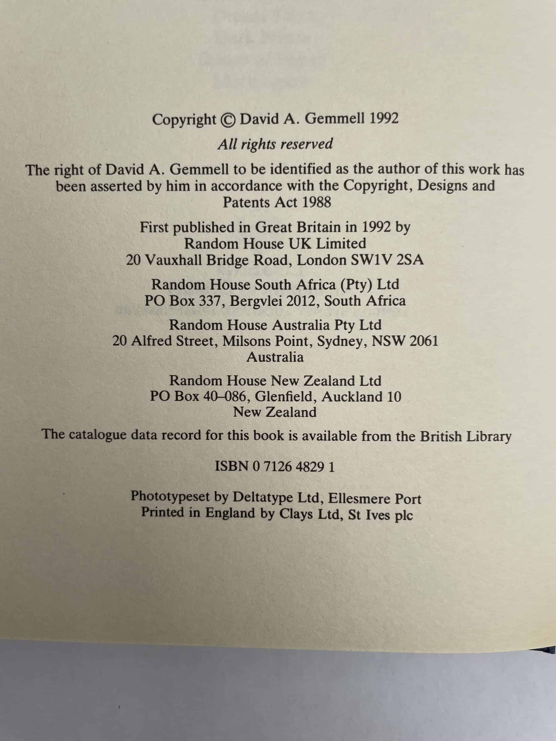 david gemmell waylander ii first edition2