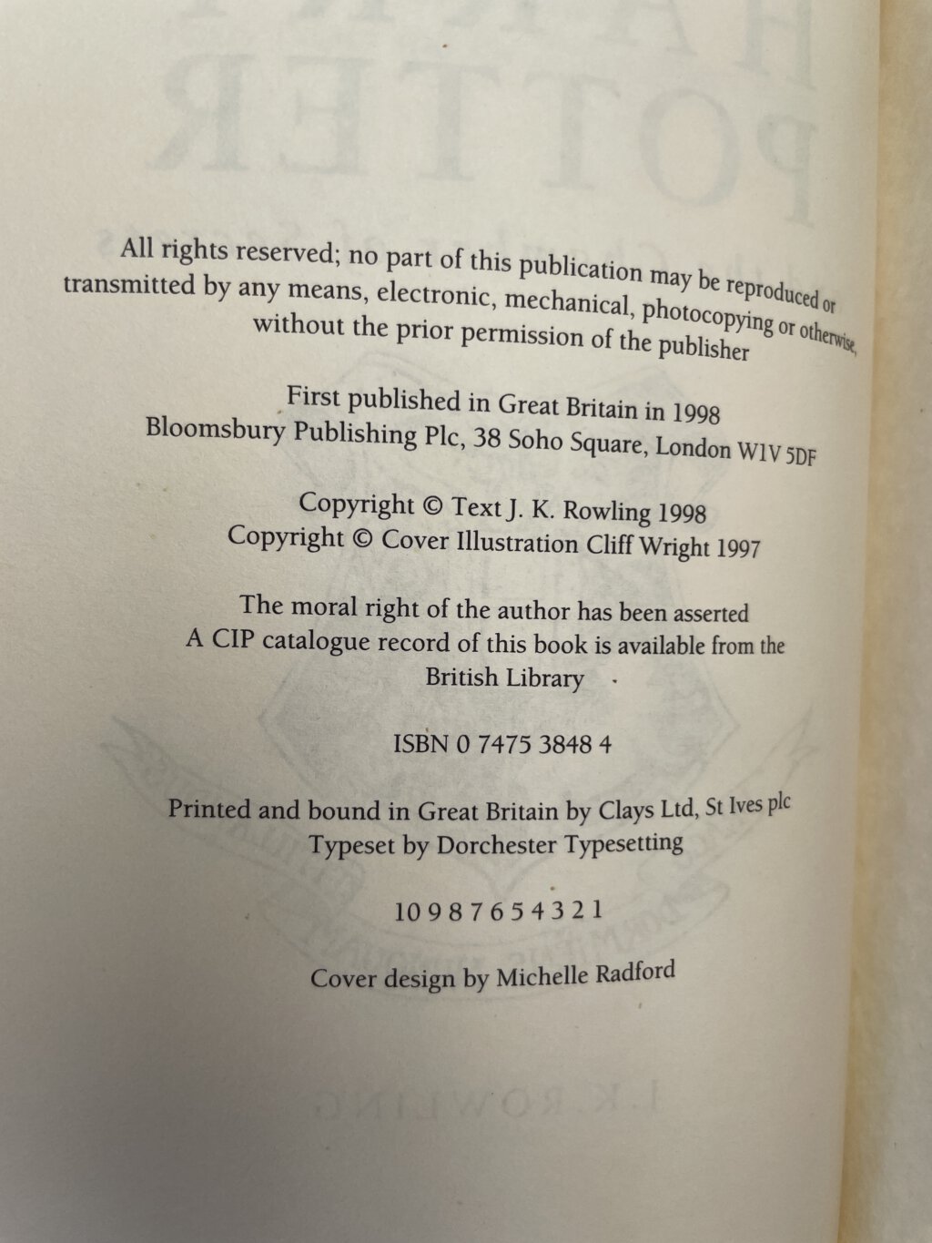 jk rowling hpatcos first pback ed2