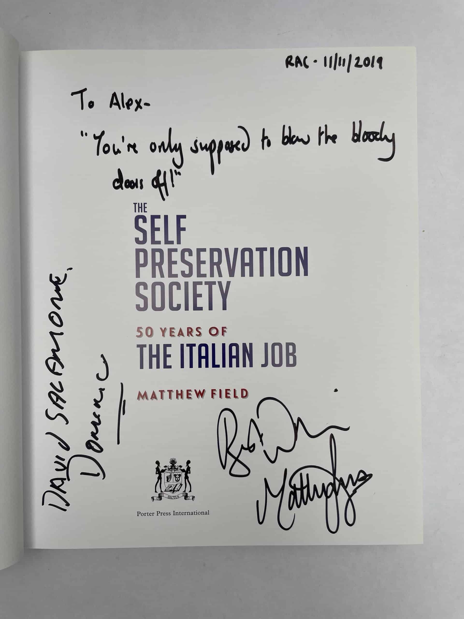 matthew field the self preservation society signed first ed2