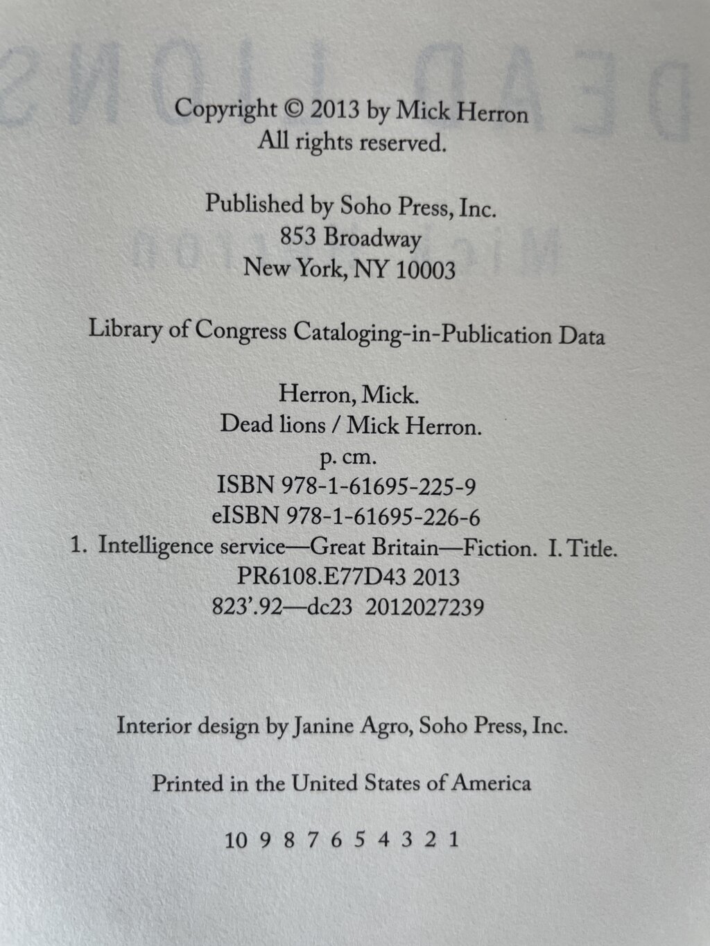 mick herron dead lions first us ed2