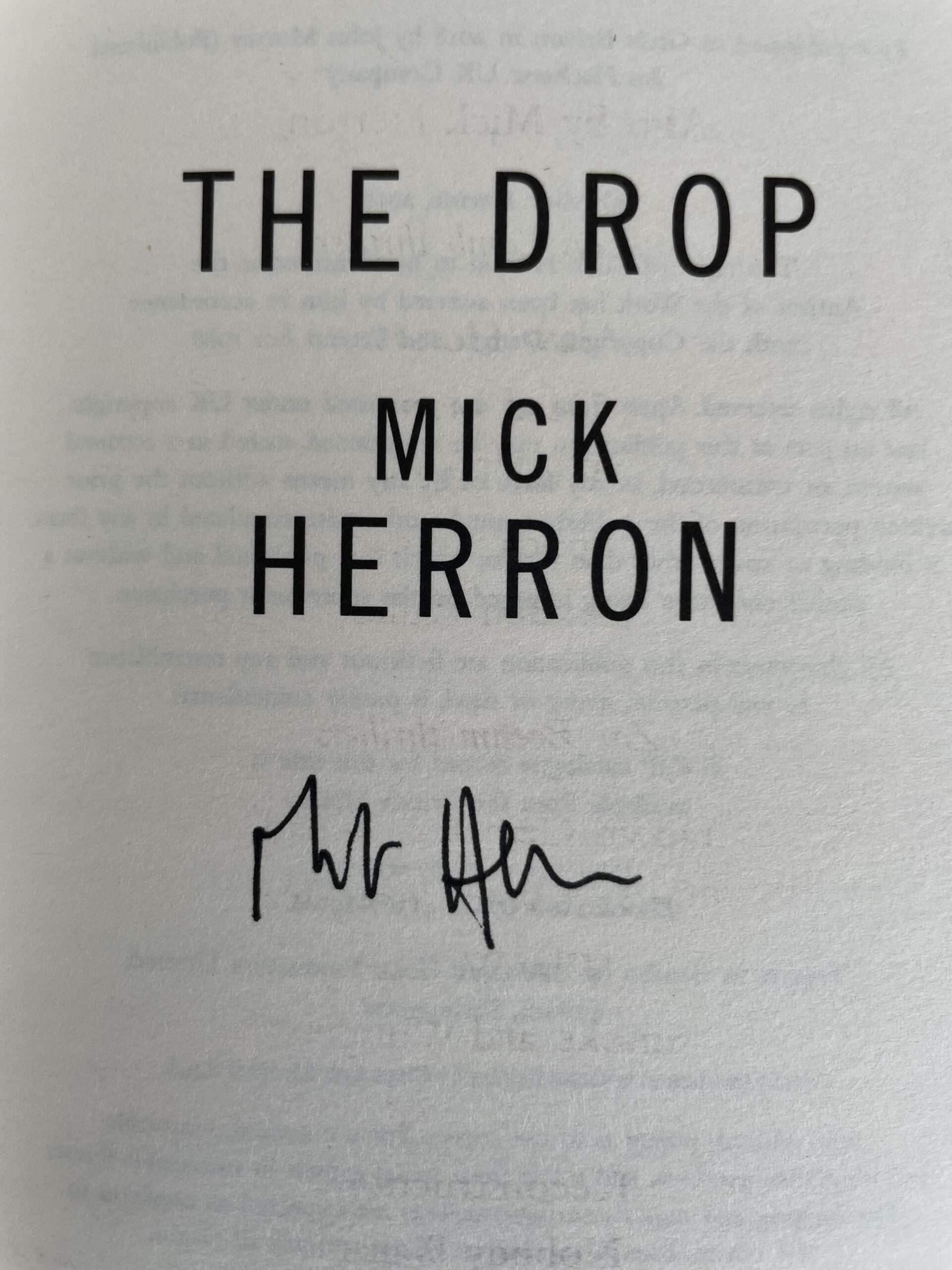 mick herron the drop signed first ed2