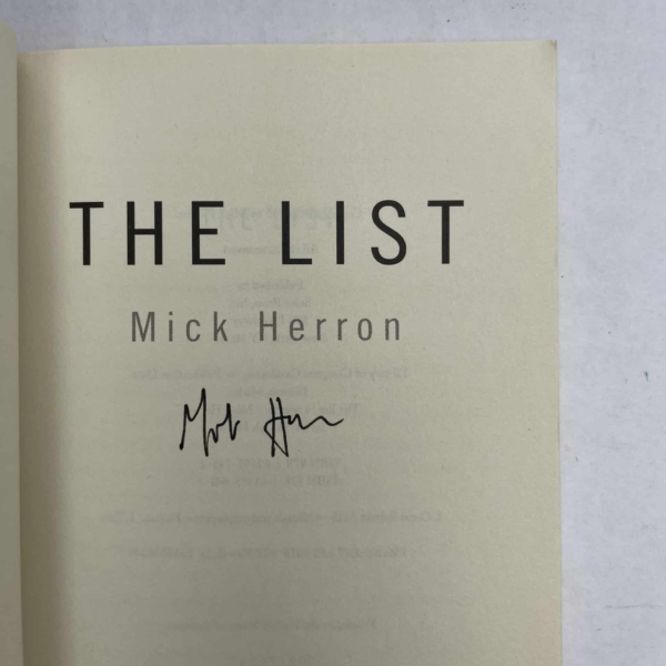 mick herron the list signed first ed2